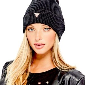 GUESS Black Logo Beanie